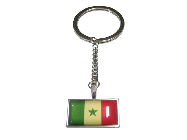 Thin Bordered Republic of Senegal Flag Pendant Keychain