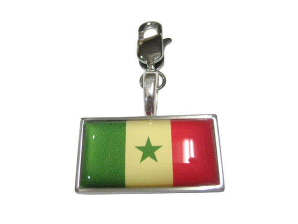 Thin Bordered Republic of Senegal Flag Pendant Zipper Pull Charm