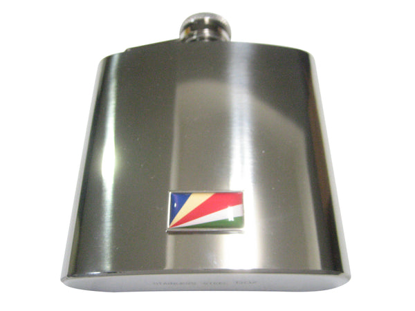 Thin Bordered Republic of Seychelles Flag 6oz Flask