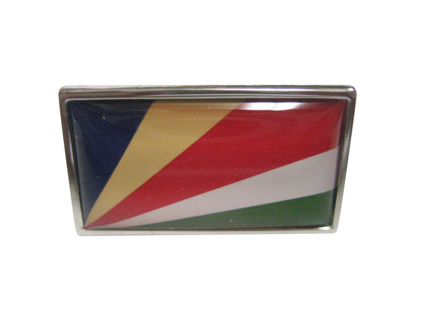 Thin Bordered Republic of Seychelles Flag Adjustable Size Fashion Ring