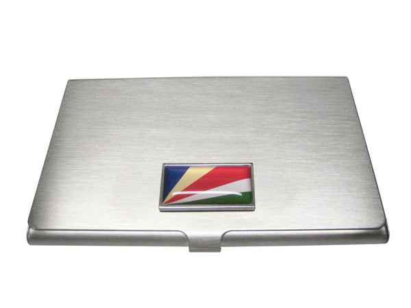 Thin Bordered Republic of Seychelles Flag Business Card Holder