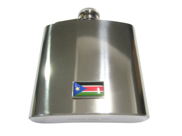 Thin Bordered Republic of South Sudan Flag 6oz Flask