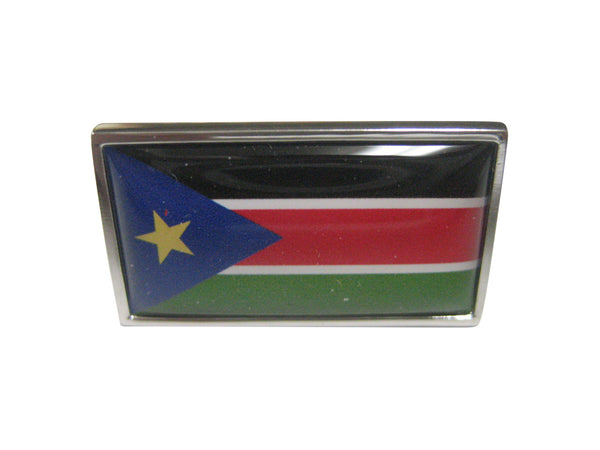 Thin Bordered Republic of South Sudan Flag Adjustable Size Fashion Ring