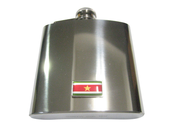 Thin Bordered Republic of Suriname Flag 6oz Flask