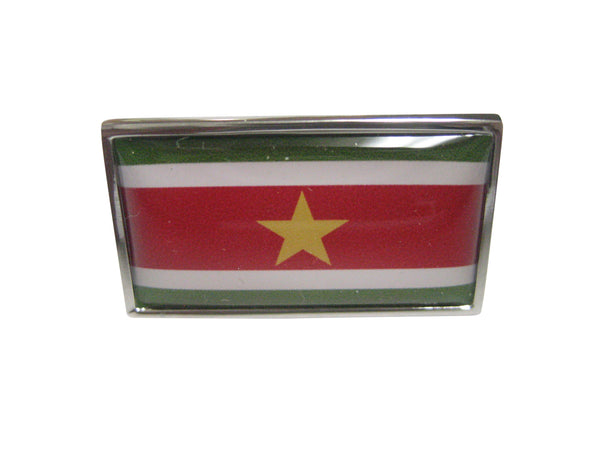 Thin Bordered Republic of Suriname Flag Adjustable Size Fashion Ring