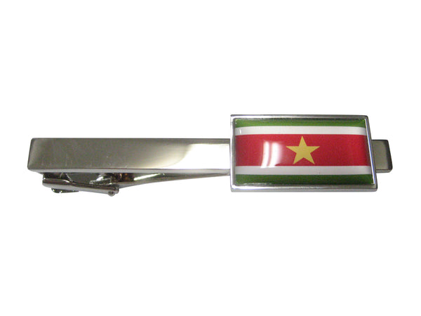 Thin Bordered Republic of Suriname Flag Tie Clip