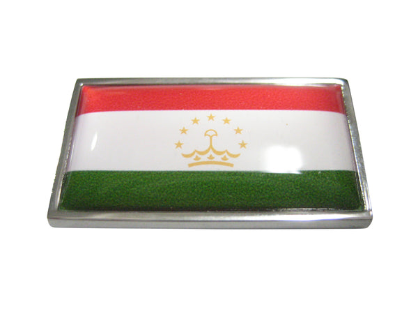 Thin Bordered Republic of Tajikistan Flag Magnet