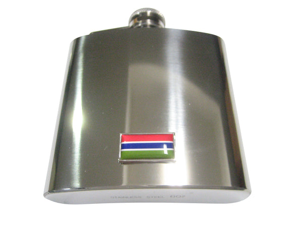 Thin Bordered Republic of The Gambia Flag 6oz Flask