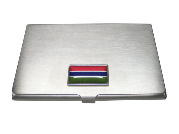 Thin Bordered Republic of The Gambia Flag Business Card Holder