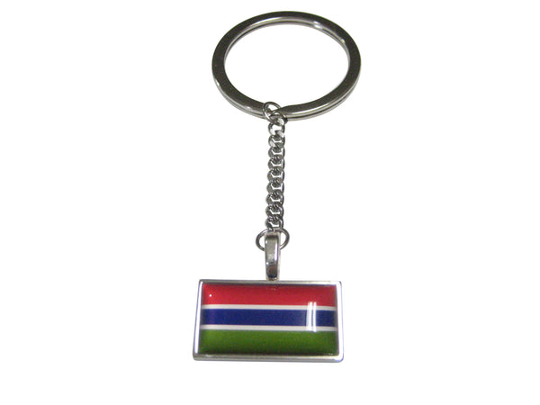 Thin Bordered Republic of The Gambia Flag Pendant Keychain