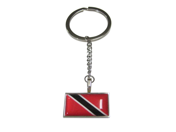 Thin Bordered Republic of Trinidad and Tobago Flag Pendant Keychain