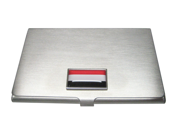 Thin Bordered Republic of Yemen Flag Business Card Holder