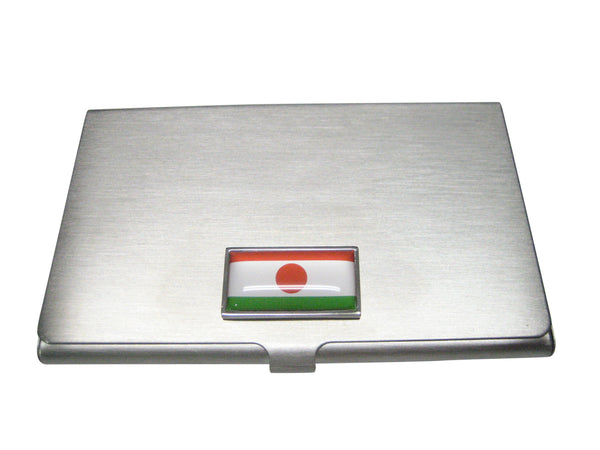 Thin Bordered Republic of the Niger Flag Business Card Holder