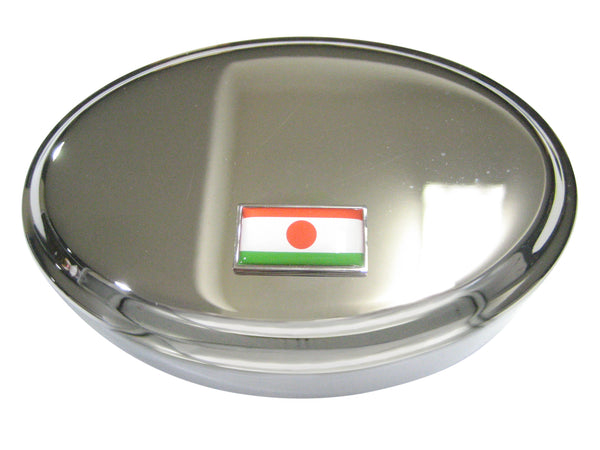 Thin Bordered Republic of the Niger Flag Oval Trinket Jewelry Box