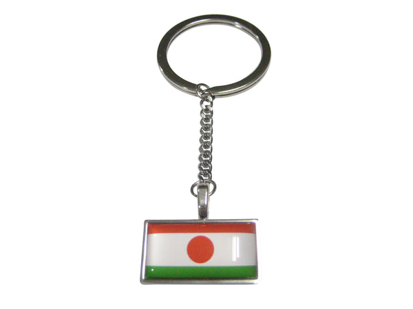 Thin Bordered Republic of the Niger Flag Pendant Keychain