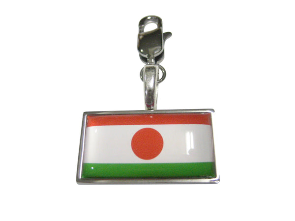 Thin Bordered Republic of the Niger Flag Pendant Zipper Pull Charm