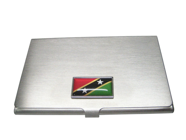 Thin Bordered Saint Kitts and Nevis Flag Business Card Holder