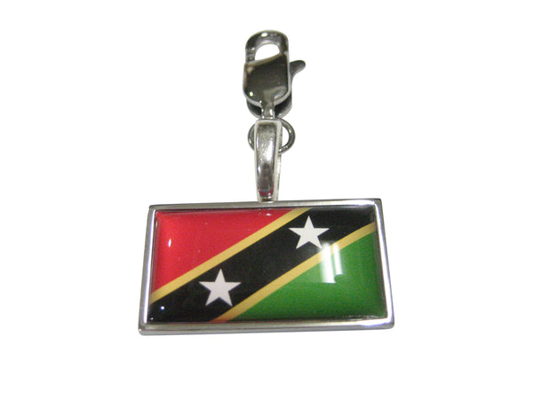Thin Bordered Saint Kitts and Nevis Flag Pendant Zipper Pull Charm