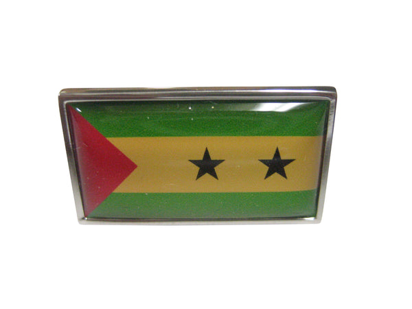 Thin Bordered São Tomé and Príncipe Flag Adjustable Size Fashion Ring