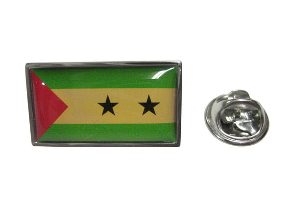 Thin Bordered São Tomé and Príncipe Flag Lapel Pin