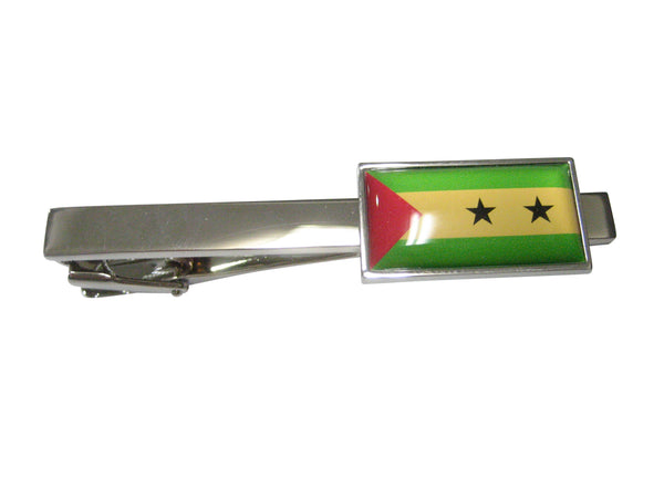 Thin Bordered São Tomé and Príncipe Flag Tie Clip