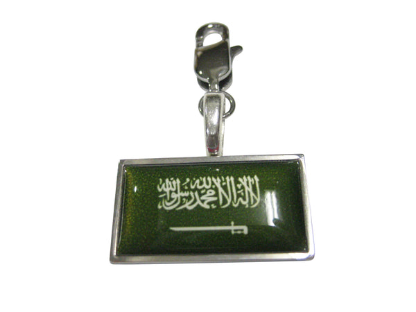 Thin Bordered Saudi Arabia Flag Pendant Zipper Pull Charm