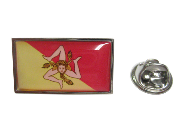 Thin Bordered Sicily Flag Lapel Pin
