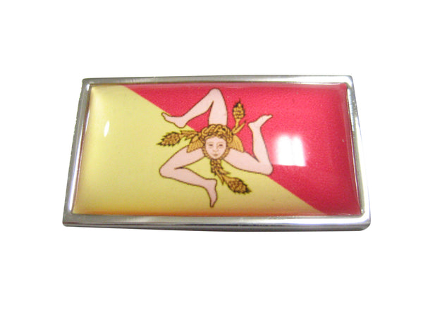 Thin Bordered Sicily Flag Magnet