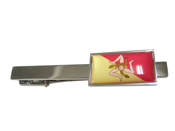 Thin Bordered Sicily Flag Tie Clip