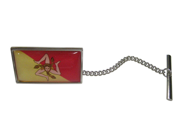 Thin Bordered Sicily Flag Tie Tack