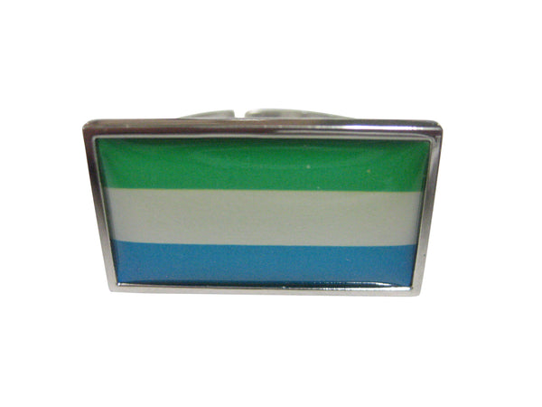 Thin Bordered Sierra Leone Flag Adjustable Size Fashion Ring