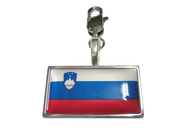 Thin Bordered Slovenia Flag Pendant Zipper Pull Charm