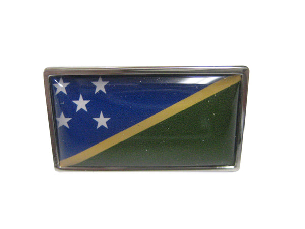 Thin Bordered Solomon Islands Flag Adjustable Size Fashion Ring