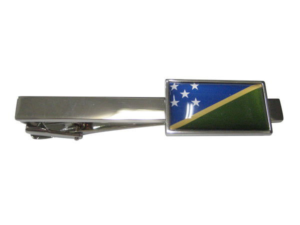 Thin Bordered Solomon Islands Flag Tie Clip