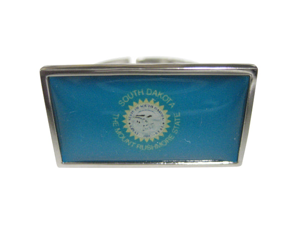 Thin Bordered South Dakota State Flag Adjustable Size Fashion Ring