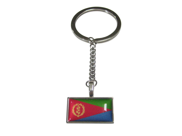 Thin Bordered State of Eritrea Flag Pendant Keychain