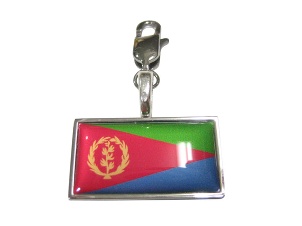 Thin Bordered State of Eritrea Flag Pendant Zipper Pull Charm