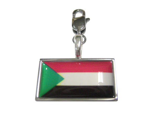 Thin Bordered Sudan Flag Pendant Zipper Pull Charm