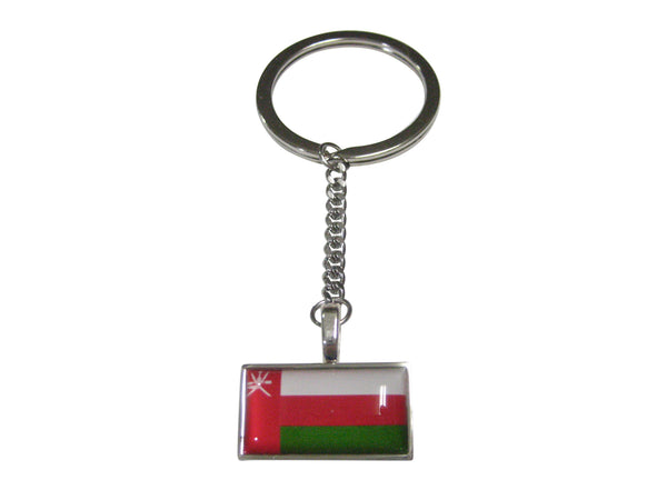 Thin Bordered Sultanate of Oman Flag Pendant Keychain