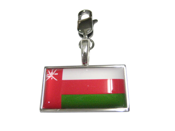 Thin Bordered Sultanate of Oman Flag Pendant Zipper Pull Charm