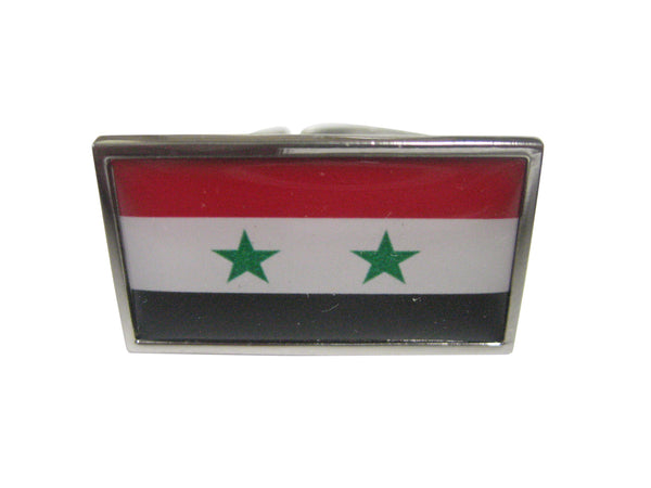 Thin Bordered Syria Flag Adjustable Size Fashion Ring