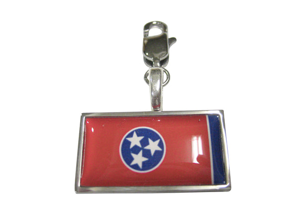 Thin Bordered Tennessee State Flag Pendant Zipper Pull Charm