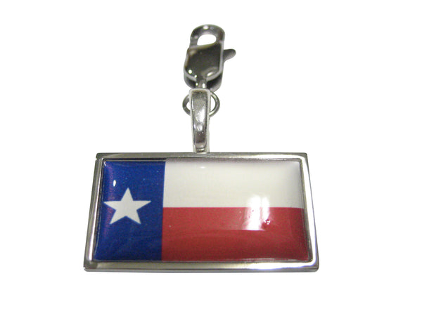 Thin Bordered Texas State Flag Pendant Zipper Pull Charm
