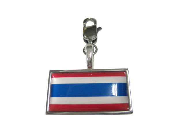 Thin Bordered Thailand Flag Pendant Zipper Pull Charm