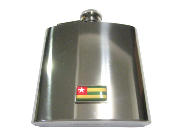 Thin Bordered Togo Togolese Republic Flag 6oz Flask