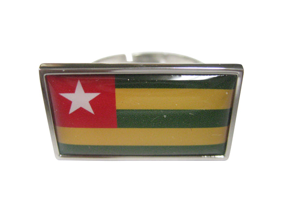 Thin Bordered Togo Togolese Republic Flag Adjustable Size Fashion Ring