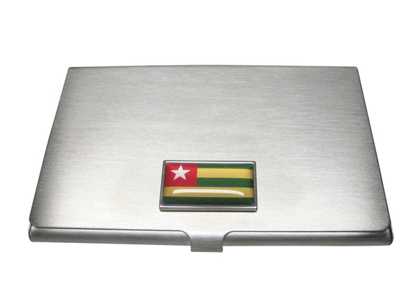 Thin Bordered Togo Togolese Republic Flag Business Card Holder