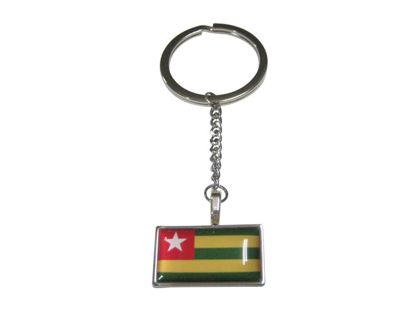 Thin Bordered Togo Togolese Republic Flag Pendant Keychain