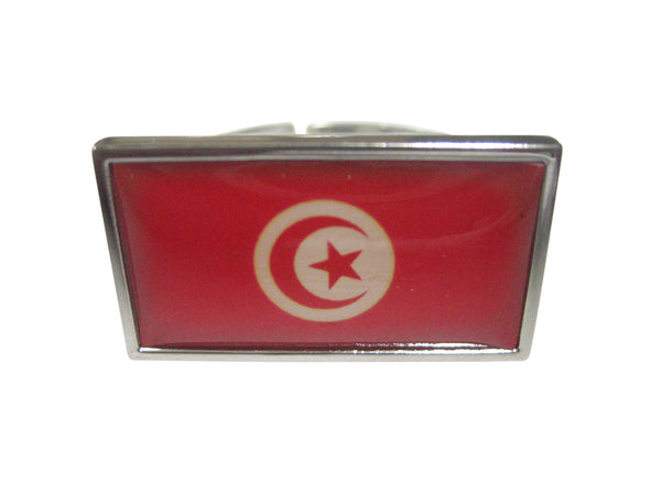 Thin Bordered Tunisia Flag Adjustable Size Fashion Ring