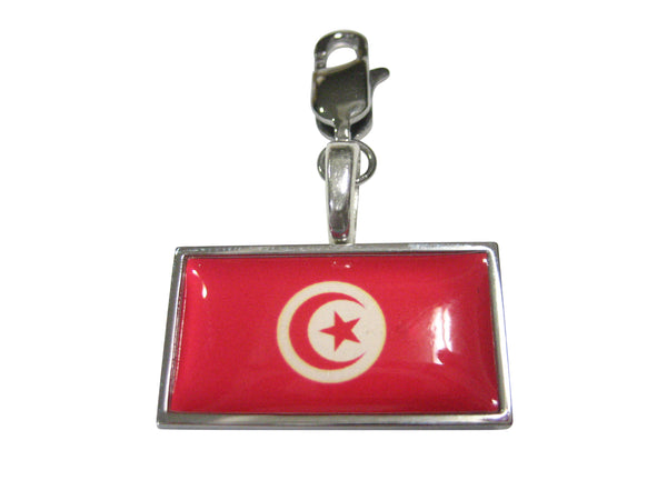Thin Bordered Tunisia Flag Pendant Zipper Pull Charm